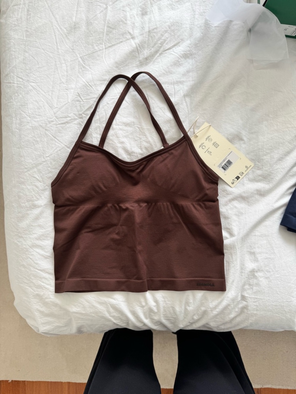 Adanola Seamless Crossback Tank - Chocolate Brown